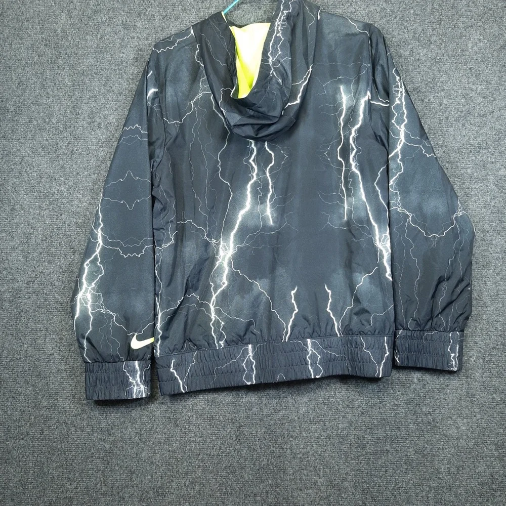 Nike 3 Brand Lightning Windbreaker 0457-023 Size L 12-13Y Black White Youth